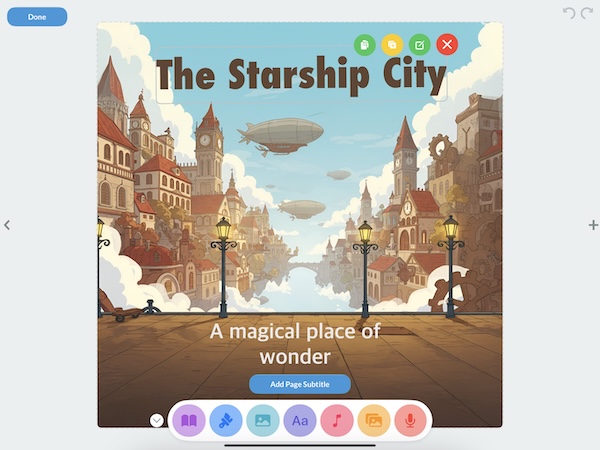 Creating a new story in My Story app